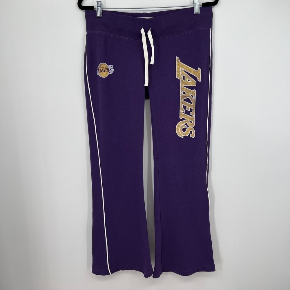 Banner 47 Women's La Lakers Purple Wide Leg Drawstring Elasticized Waist Pants